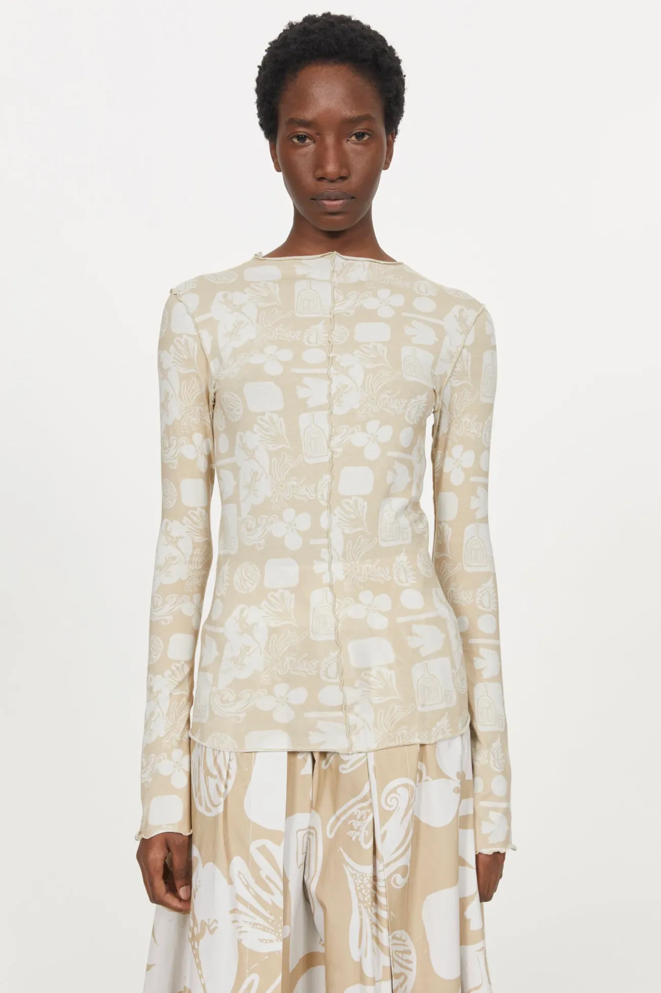 New Rodebjer Columbina Sketchbook Jersey Top