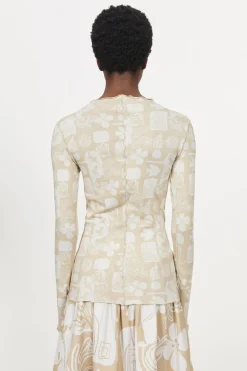 New Rodebjer Columbina Sketchbook Jersey Top