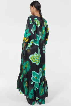 New Rodebjer Dakota Leaf Hammered Dress