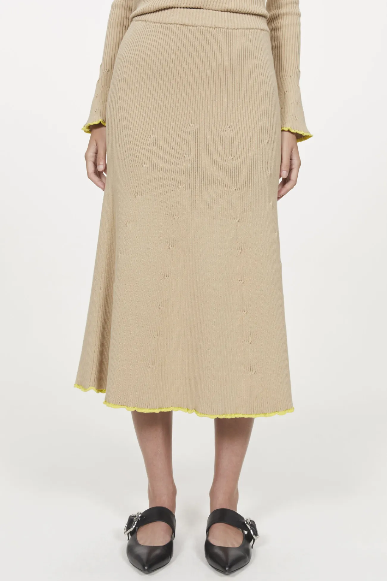Online Rodebjer Fly Rib Knitted Skirt